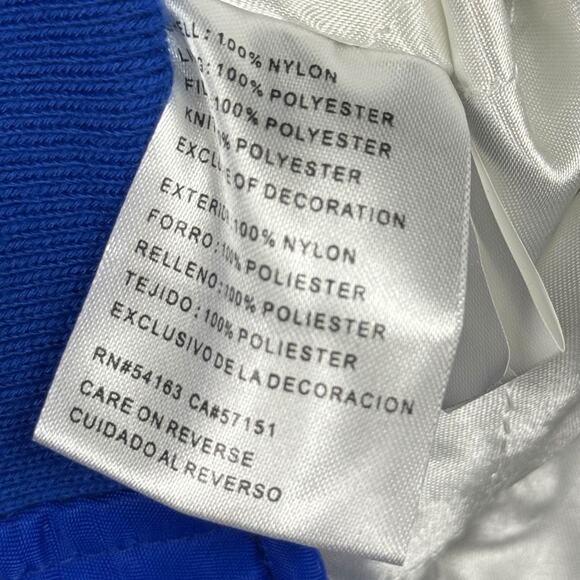 Starter Black Label Blue Full Zip Bomber Jacket 9S0-251 Lined Satin Shiny sz XL - Picture 15 of 16